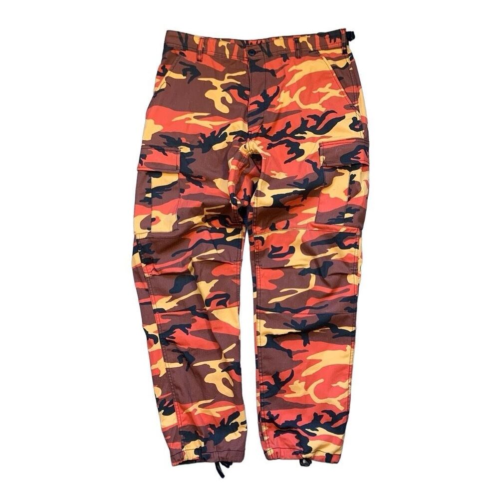 Orange Camo Military Adjustable Pants
